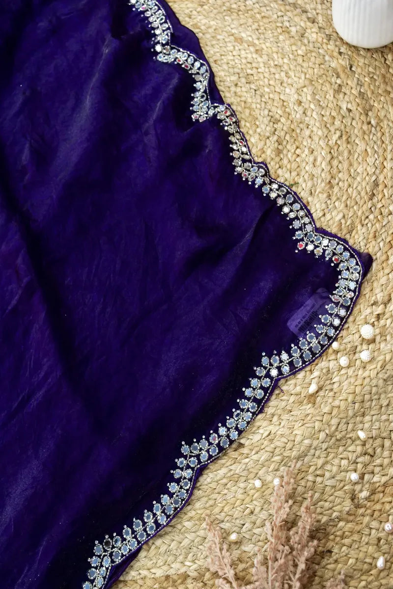 VOILET COLOR CREPE SILK SAREE