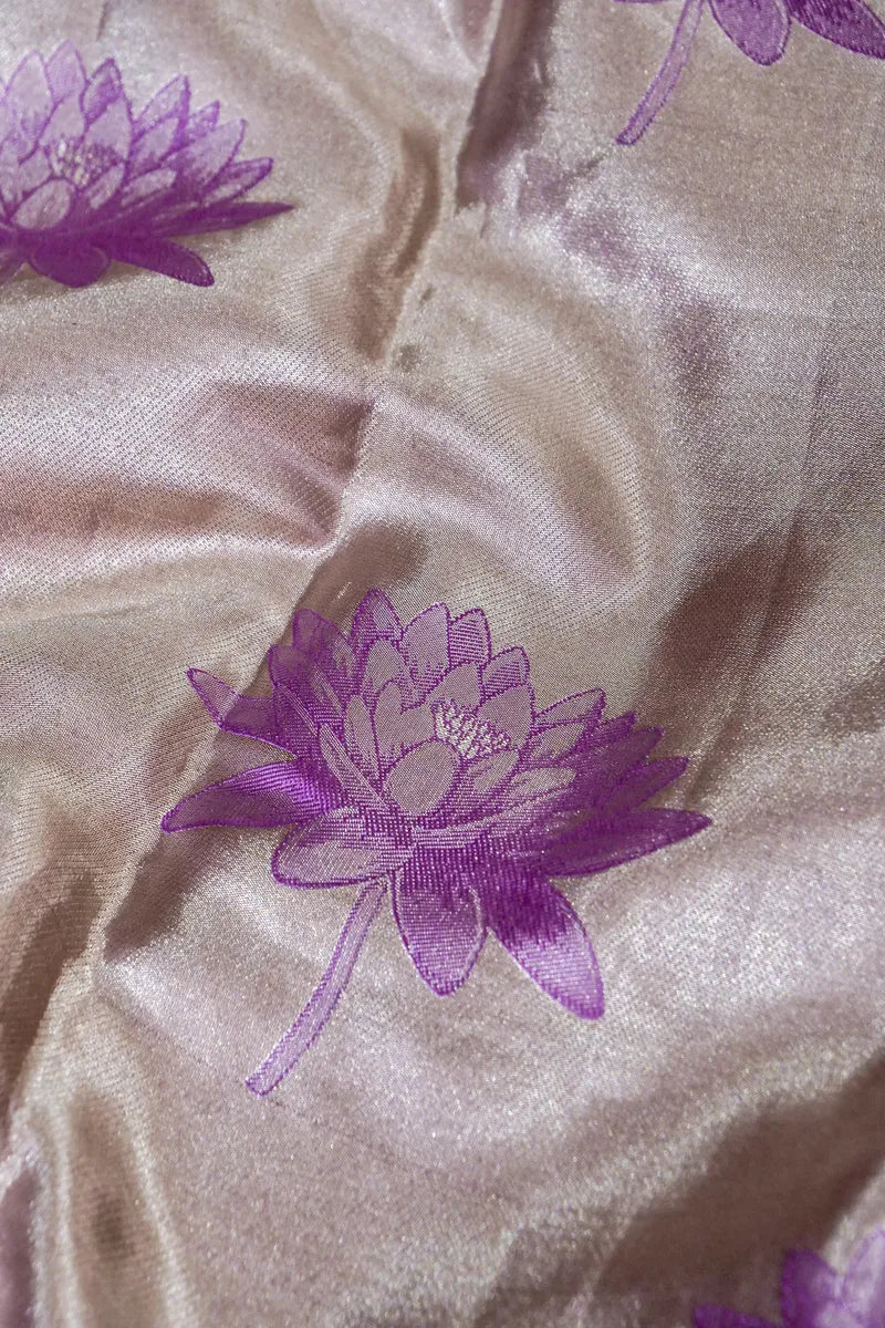 PURE HANDLOOM GREY COLOR KANCHIPURAM SILK SAREE