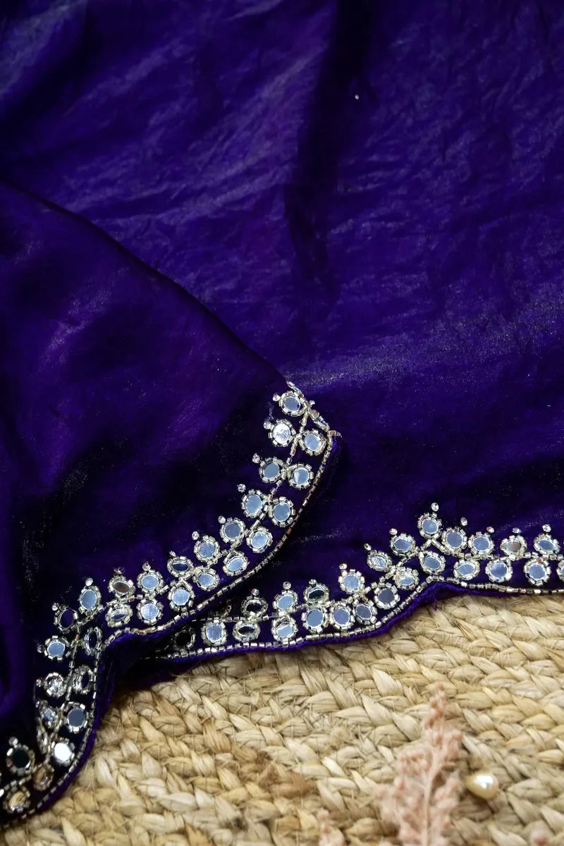 VOILET COLOR CREPE SILK SAREE