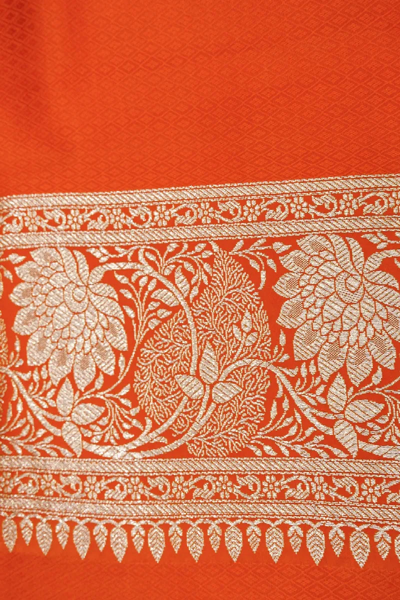 ORANGE COLOR BANARASI SILK SAREE