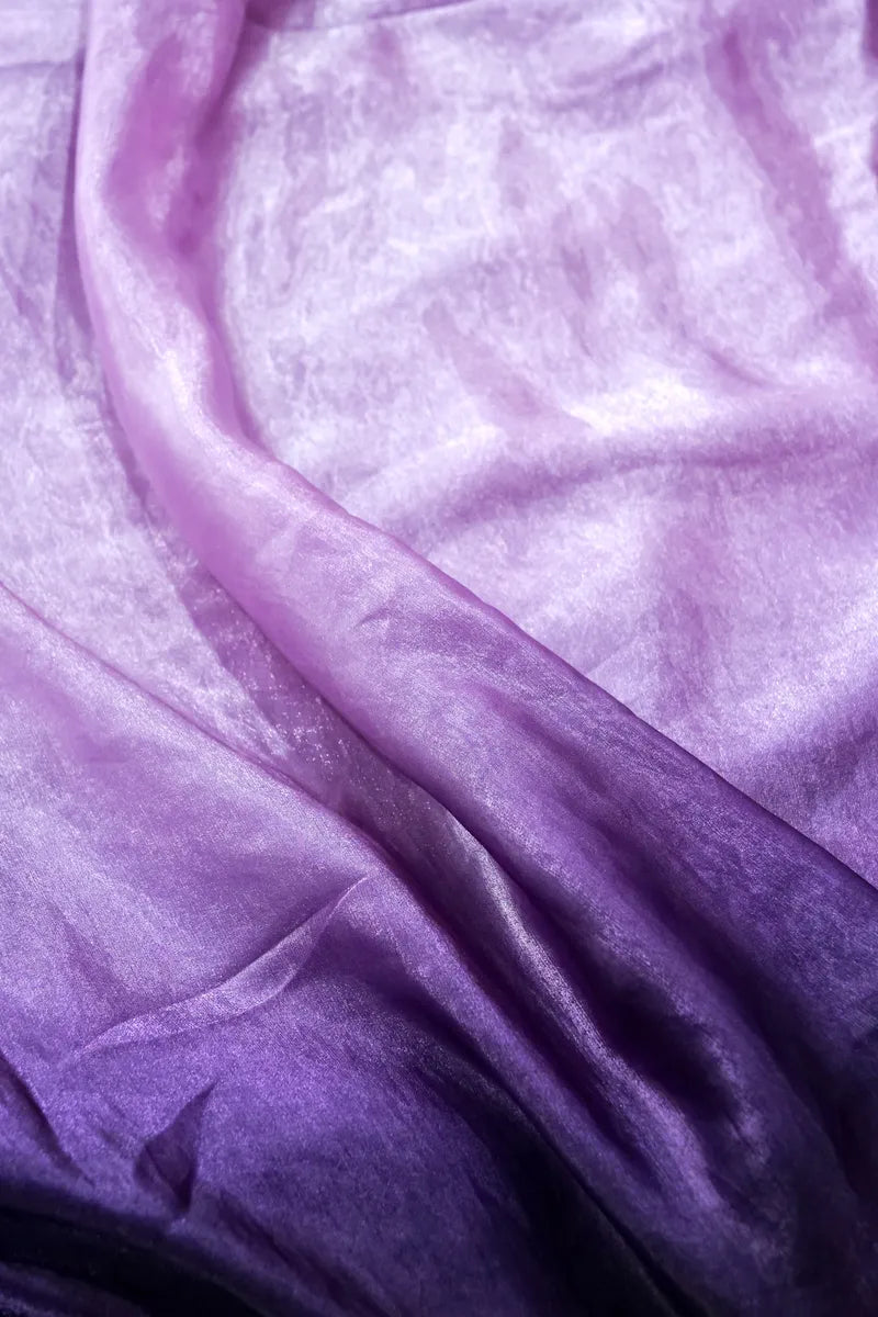 PURPLE COLOR DUAL SHADE COLOR CREPE SILK SAREE