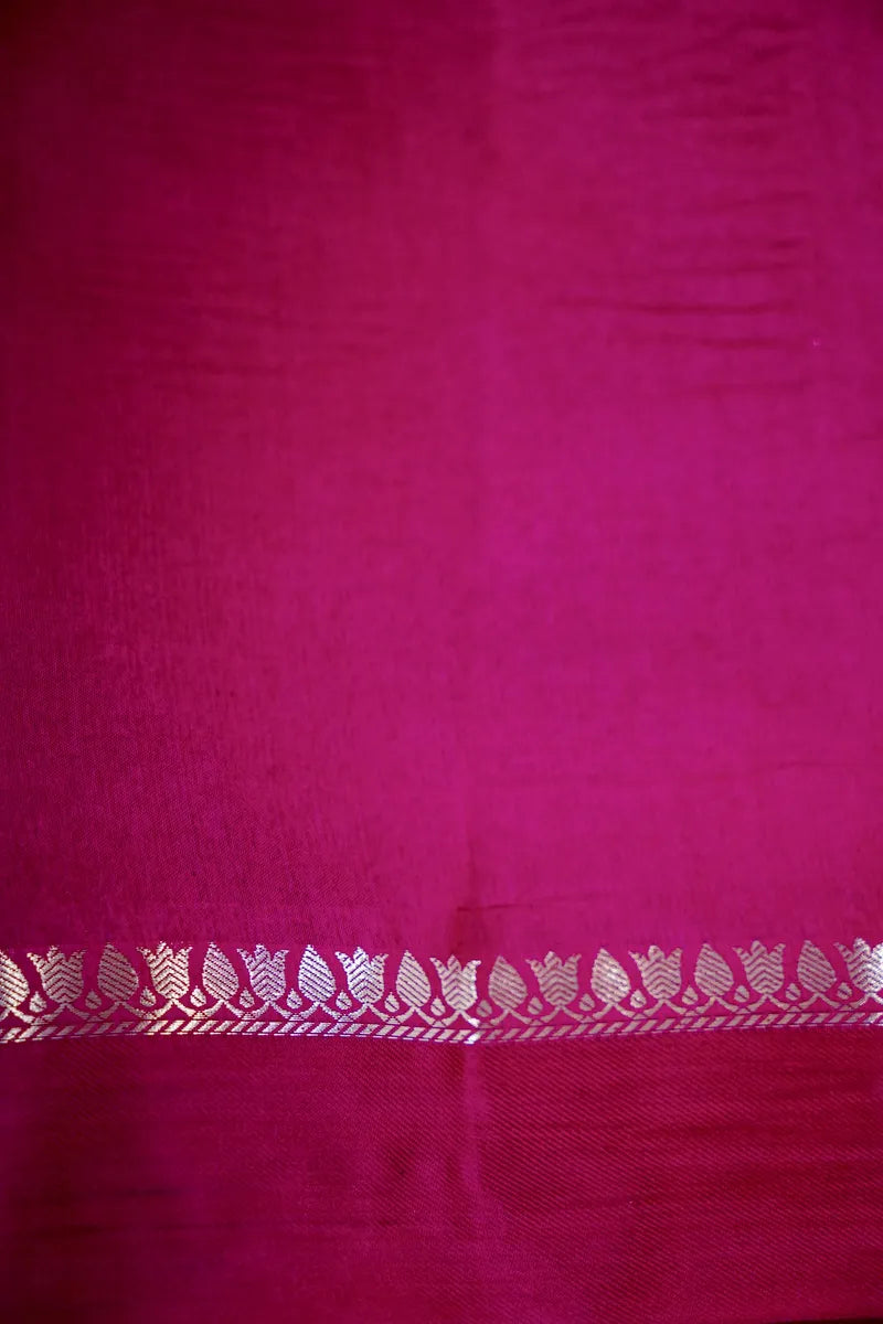 YELLOW WITH PINK COLOR PURE MANGO SILK SAREE