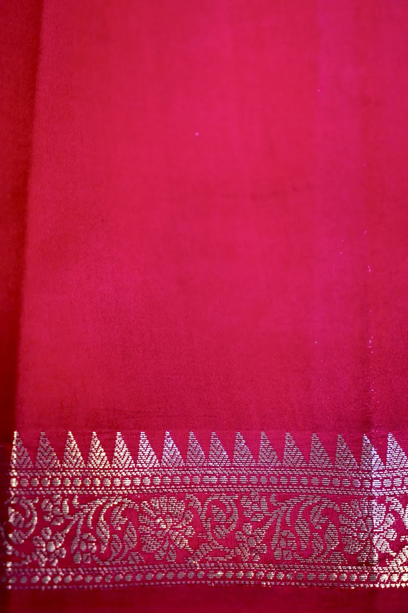 DARK PINK COLOR PURE MANGO SILK SAREE