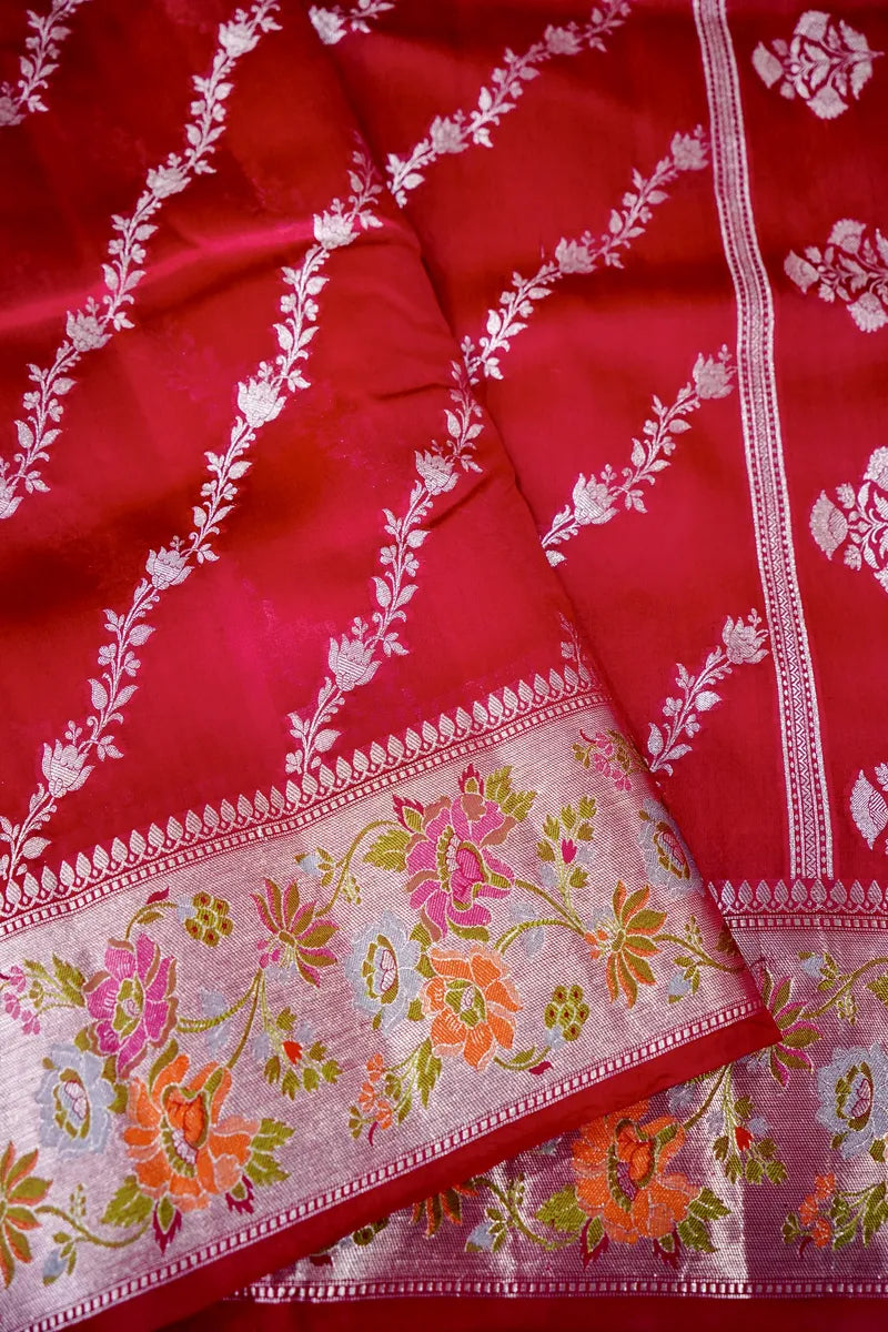 DARK PINK COLOR PURE DUPIAN SILK SAREE