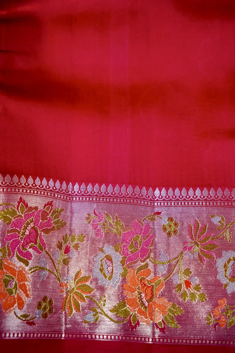 DARK PINK COLOR PURE DUPIAN SILK SAREE