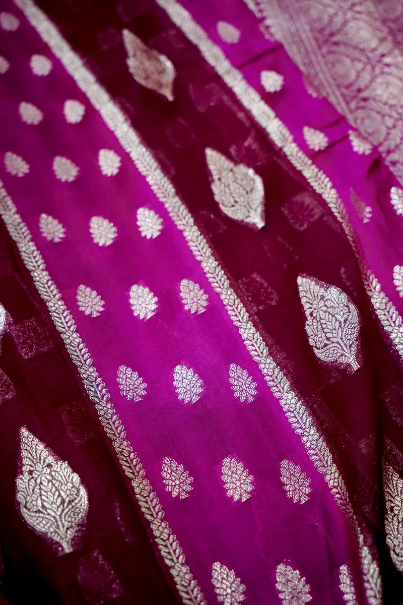 WINE COLOR PURE MANGO SILK SAREE