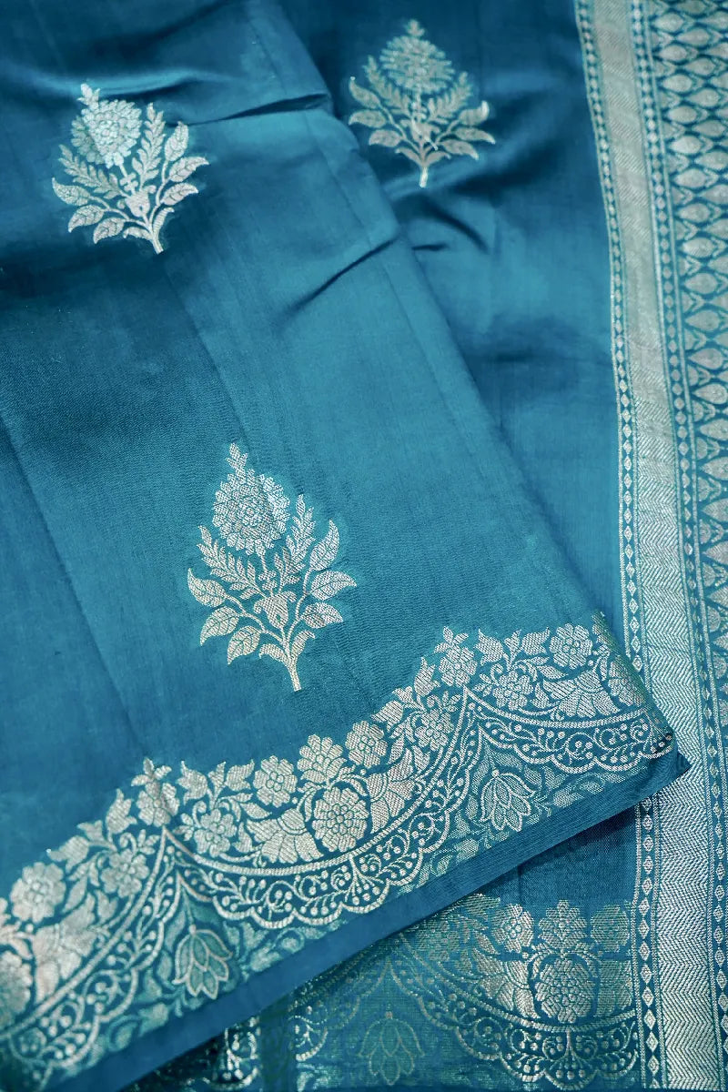 RAMA GREEN COLOR PURE DUPIAN SILK SAREE