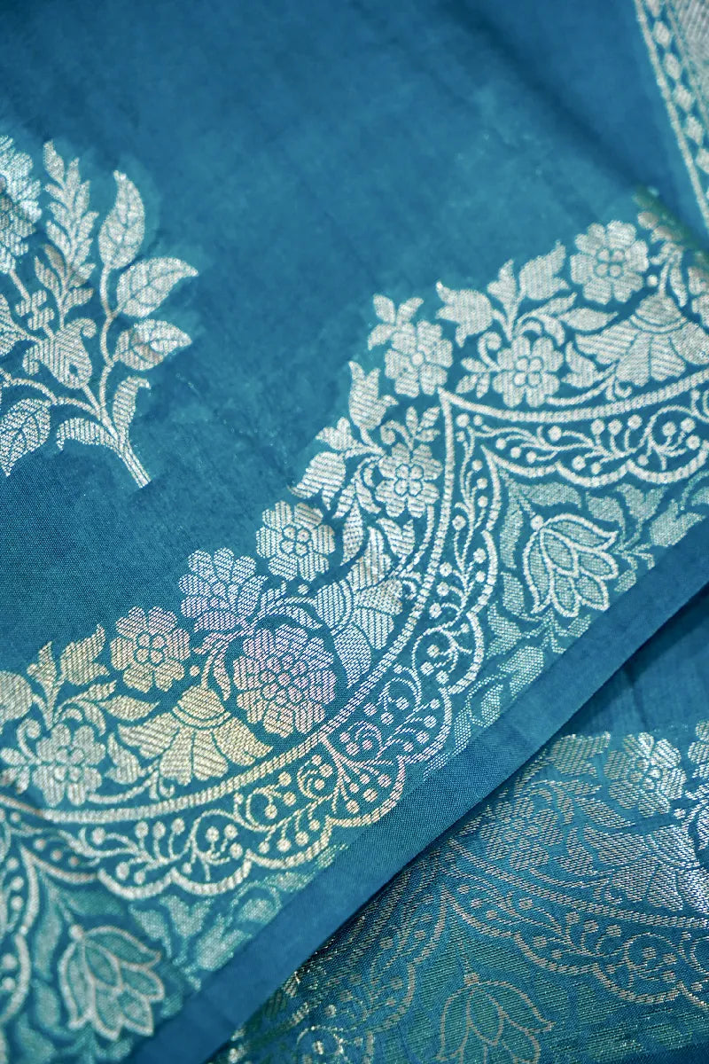 RAMA GREEN COLOR PURE DUPIAN SILK SAREE