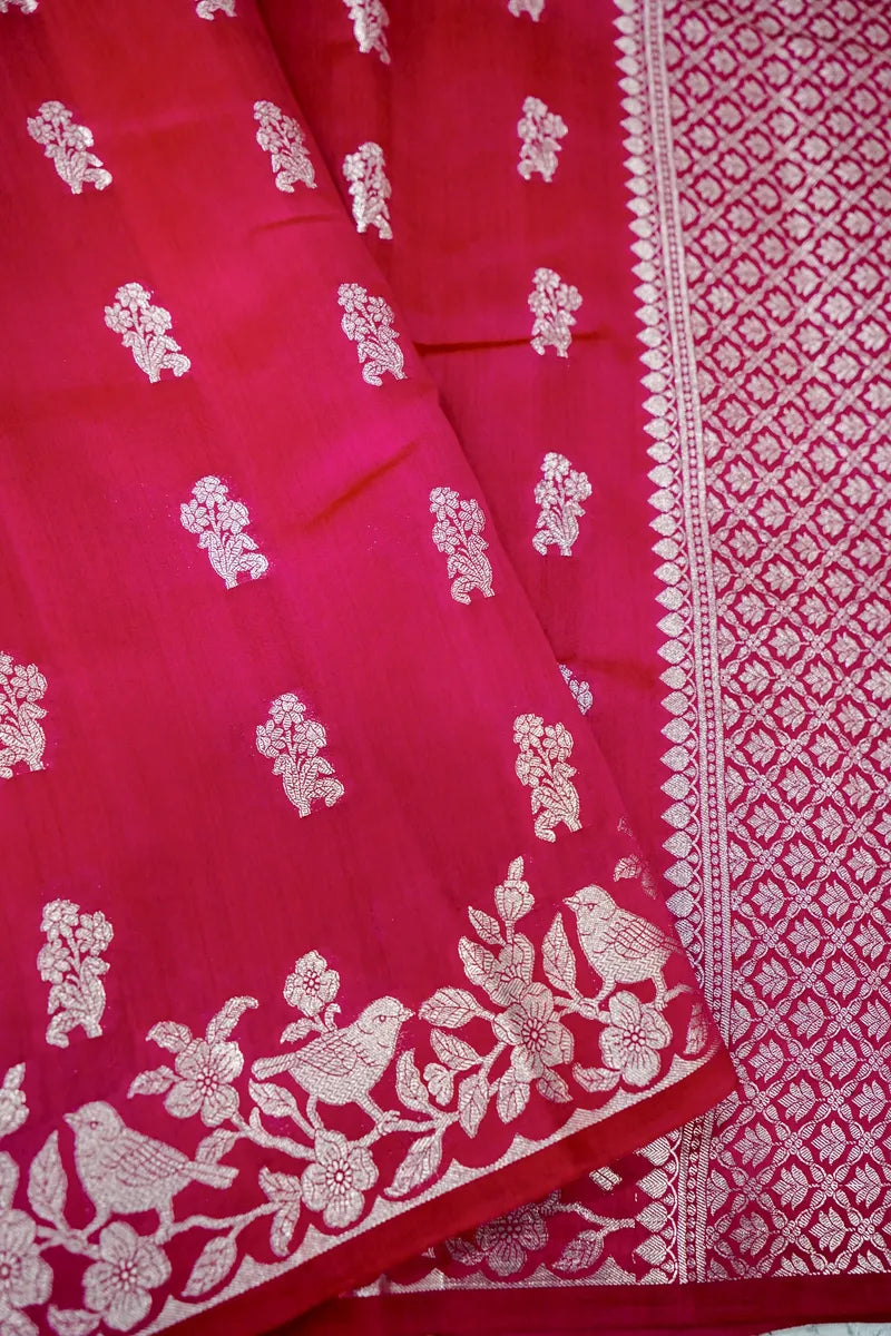 PINK COLOR PURE CHINIYA SILK SAREE