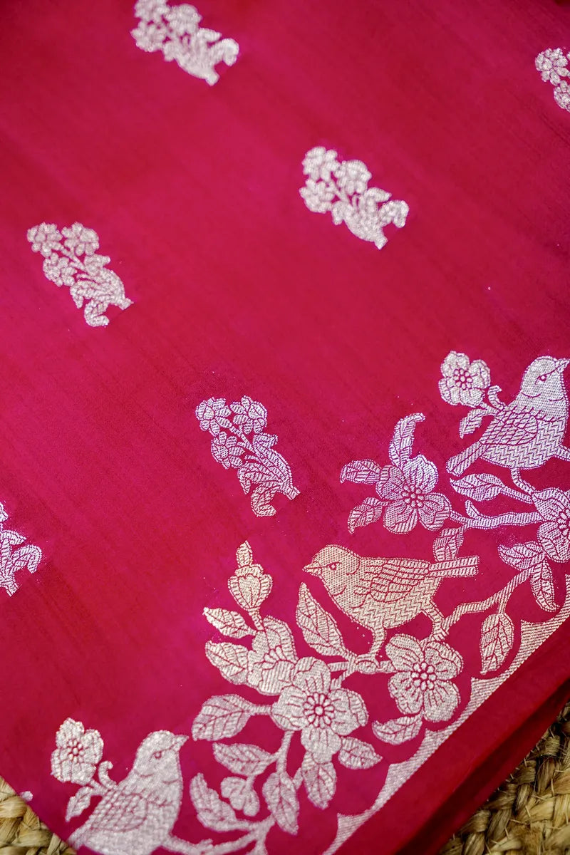 PINK COLOR PURE CHINIYA SILK SAREE