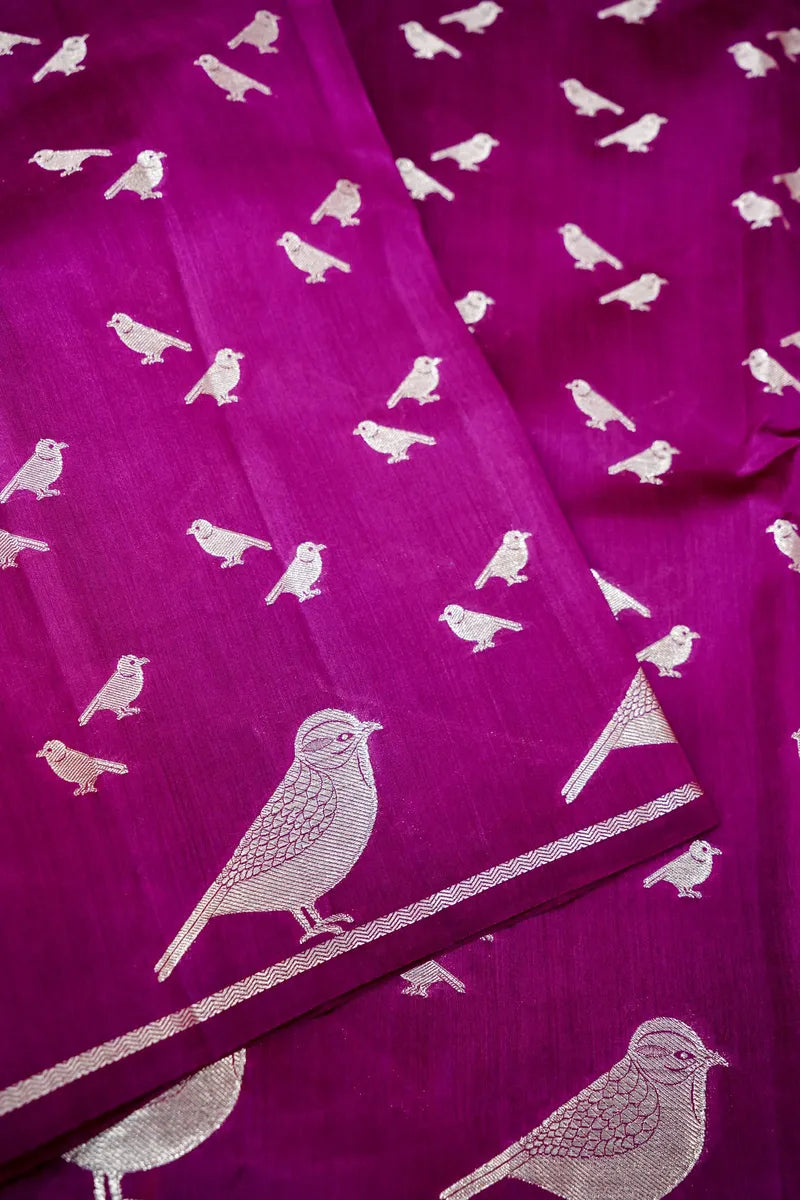 WINE COLOR PURE CHINIYA SILK SAREE