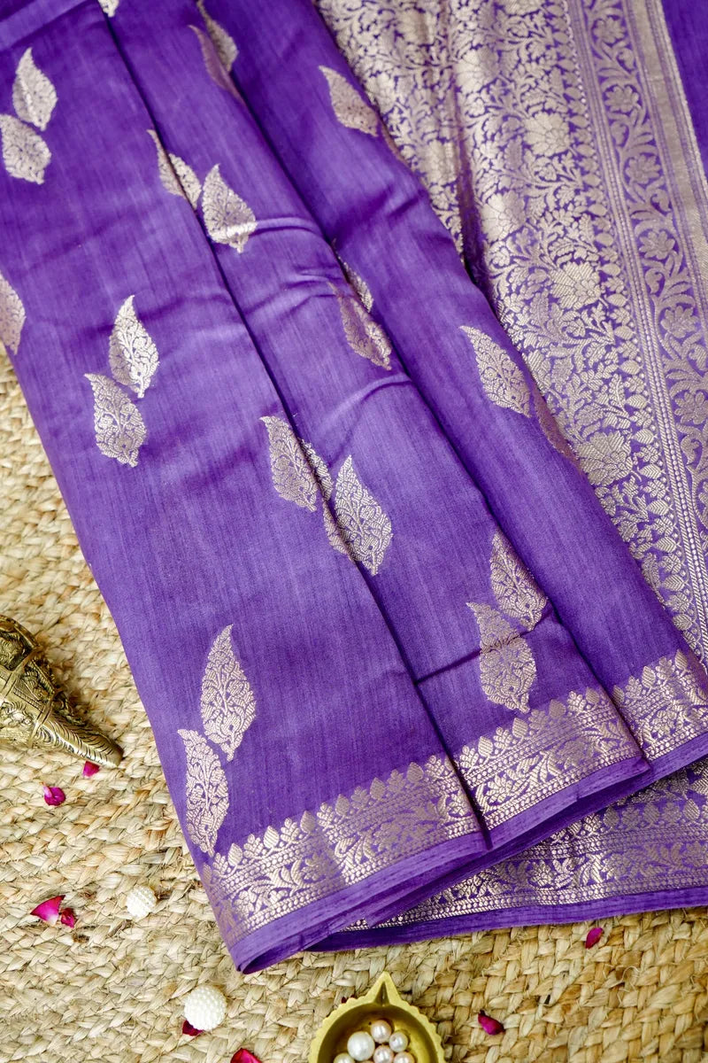 MAUVE COLOR PURE CHINIYA SILK SAREE