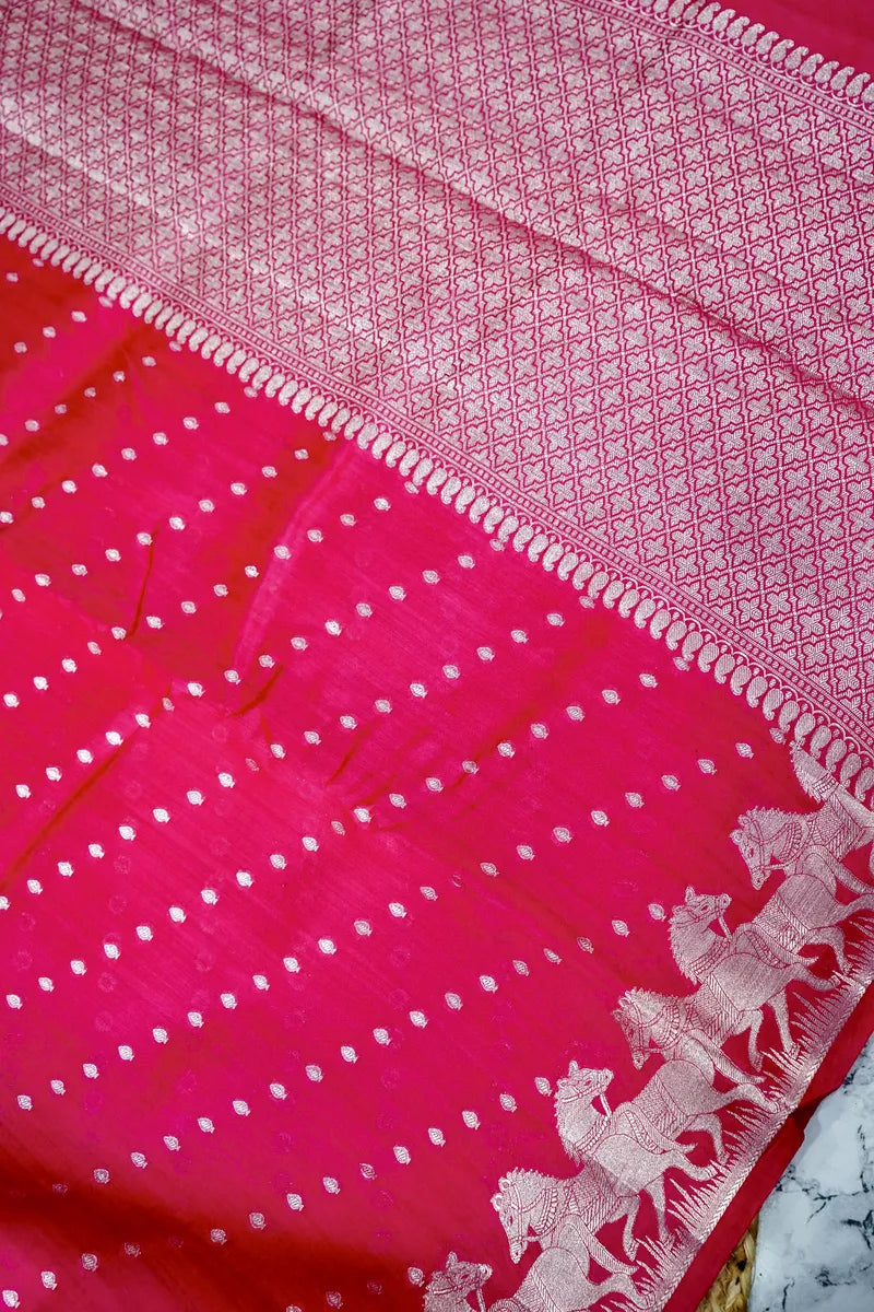 PINK COLOR PURE CHINIYA SILK SAREE