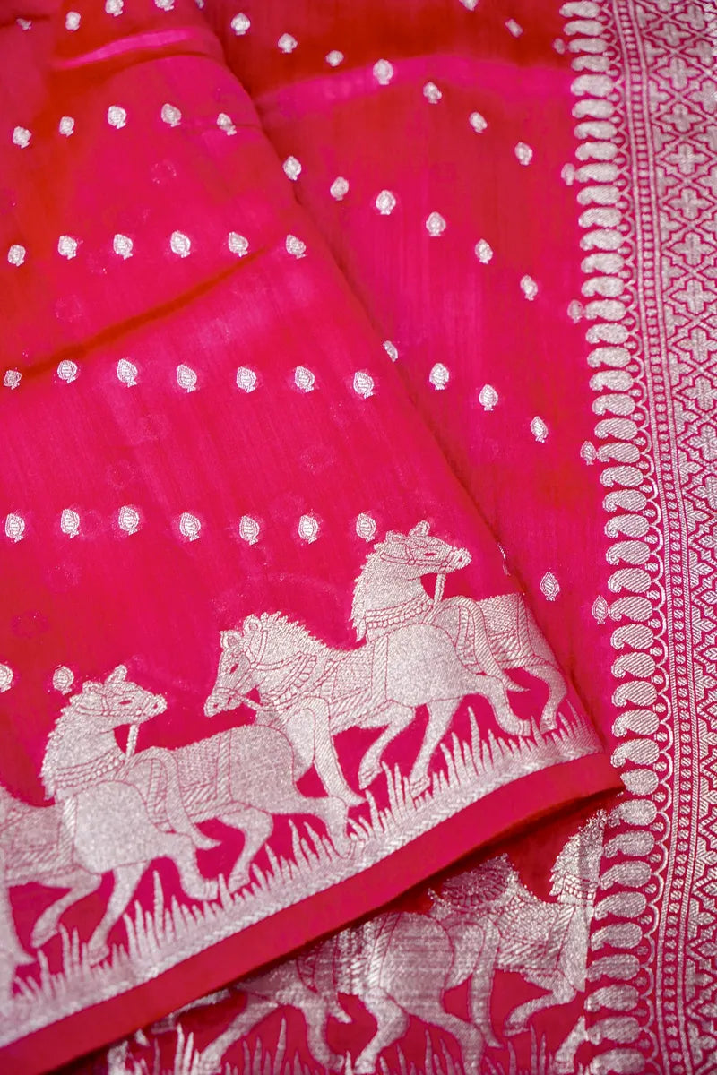 PINK COLOR PURE CHINIYA SILK SAREE