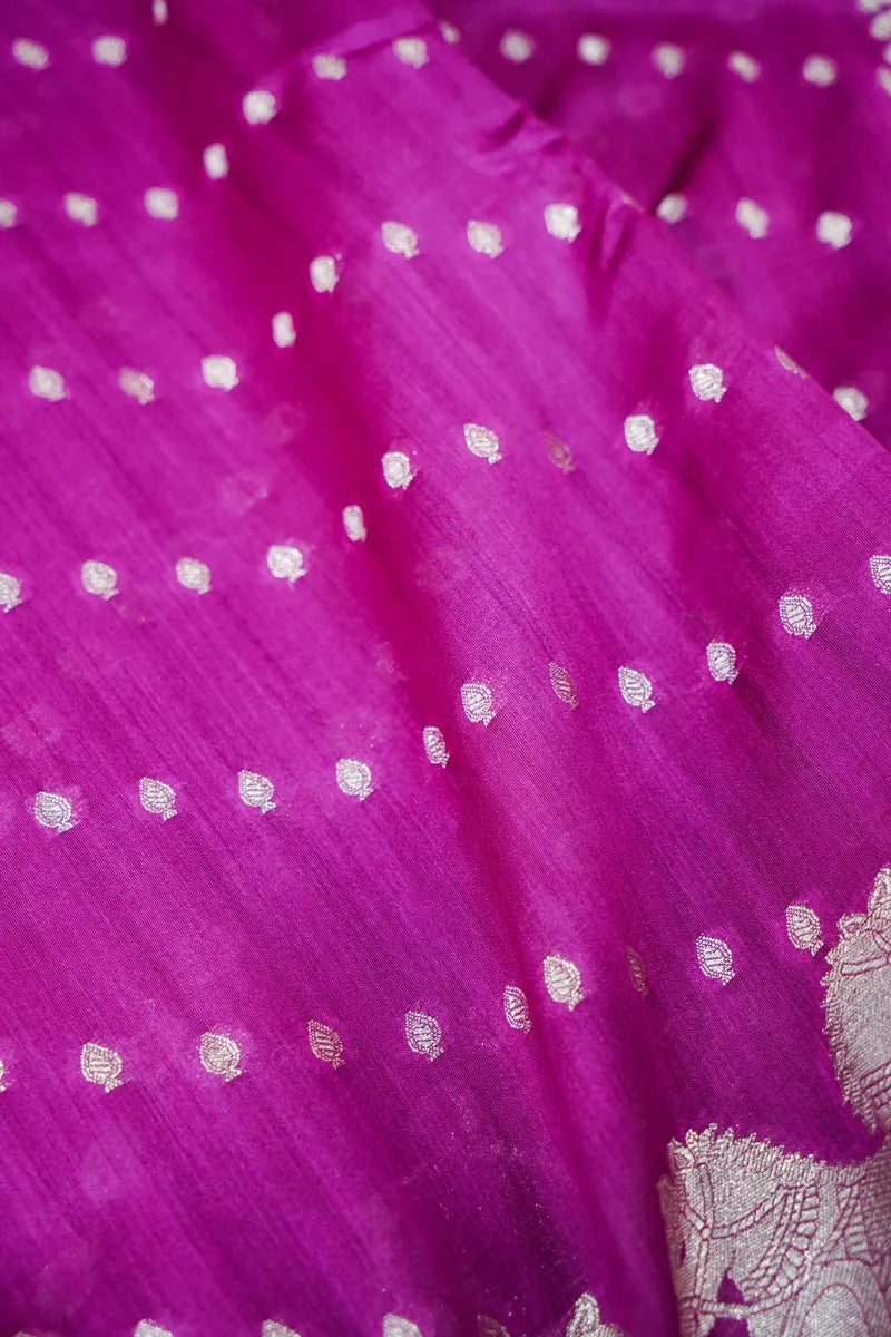 WINE COLOR PURE CHINIYA SILK SAREE