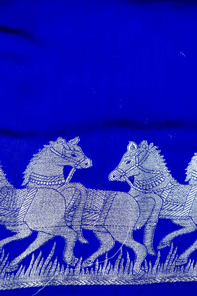 NEVY BLUE COLOR PURE CHINIYA SILK SAREE