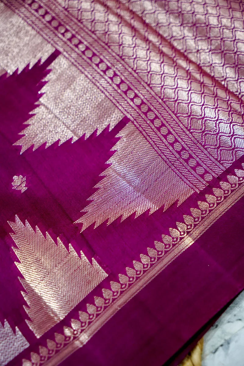 WINE COLOR PURE DUPIAN SILK SAREE