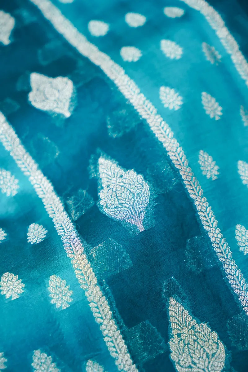 RAMA GREEN COLOR PURE MANGO SILK SAREE