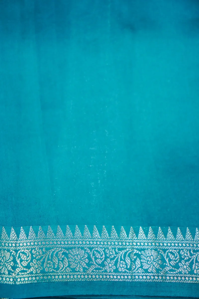RAMA GREEN COLOR PURE MANGO SILK SAREE