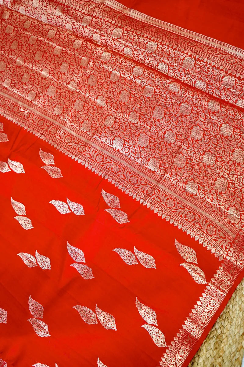 RED COLOR PURE CHINIYA SILK SAREE