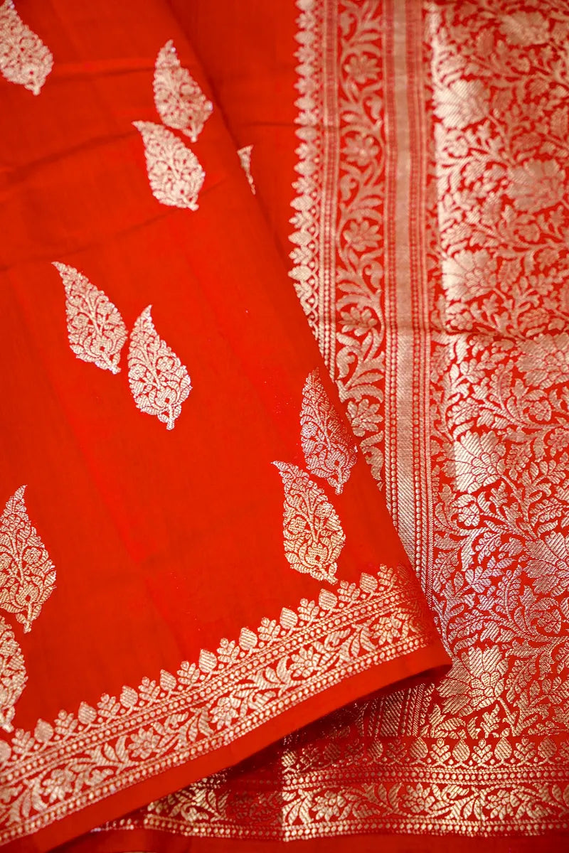 RED COLOR PURE CHINIYA SILK SAREE