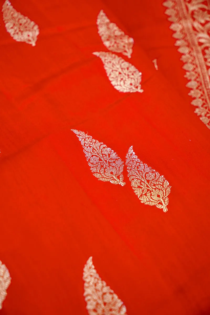 RED COLOR PURE CHINIYA SILK SAREE