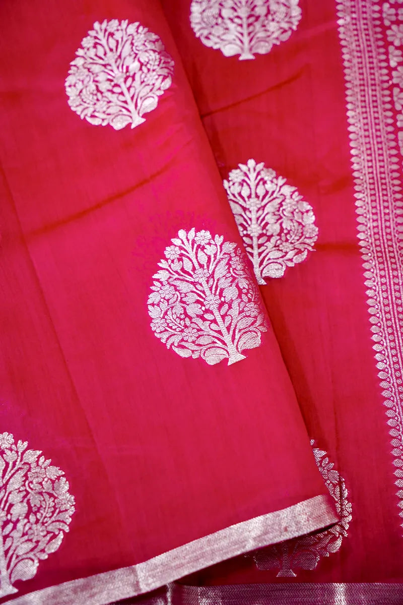PINK COLOR PURE CHINIYA SILK SAREE