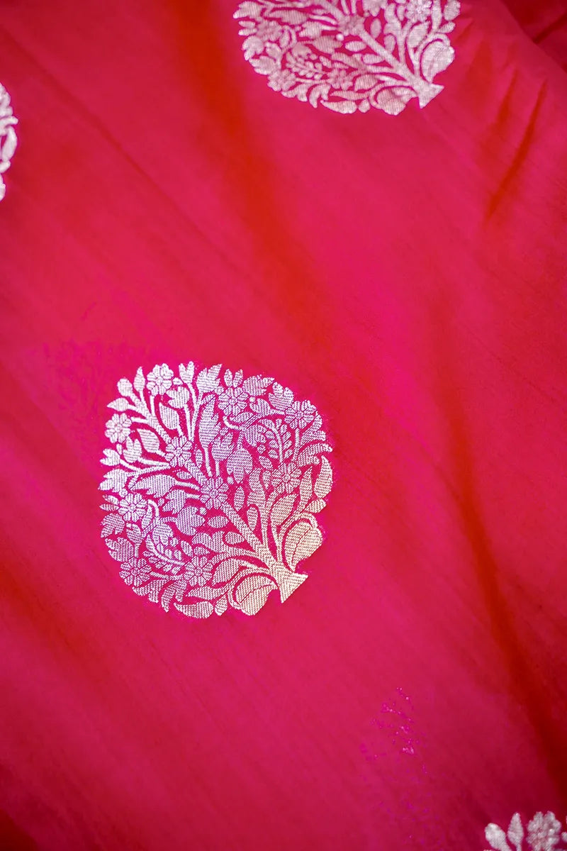 PINK COLOR PURE CHINIYA SILK SAREE
