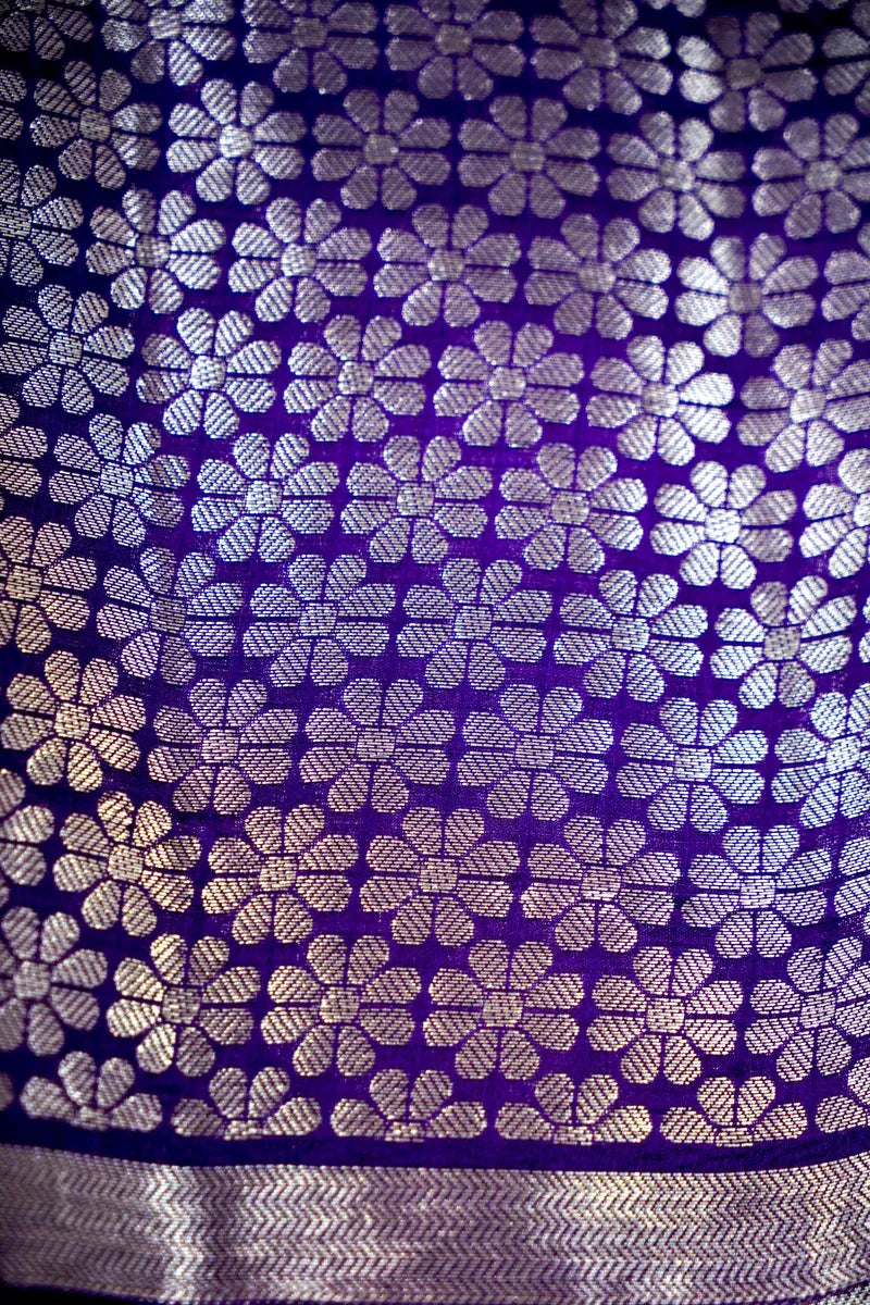 PURPLE COLOR PURE CHINIYA SILK SAREE
