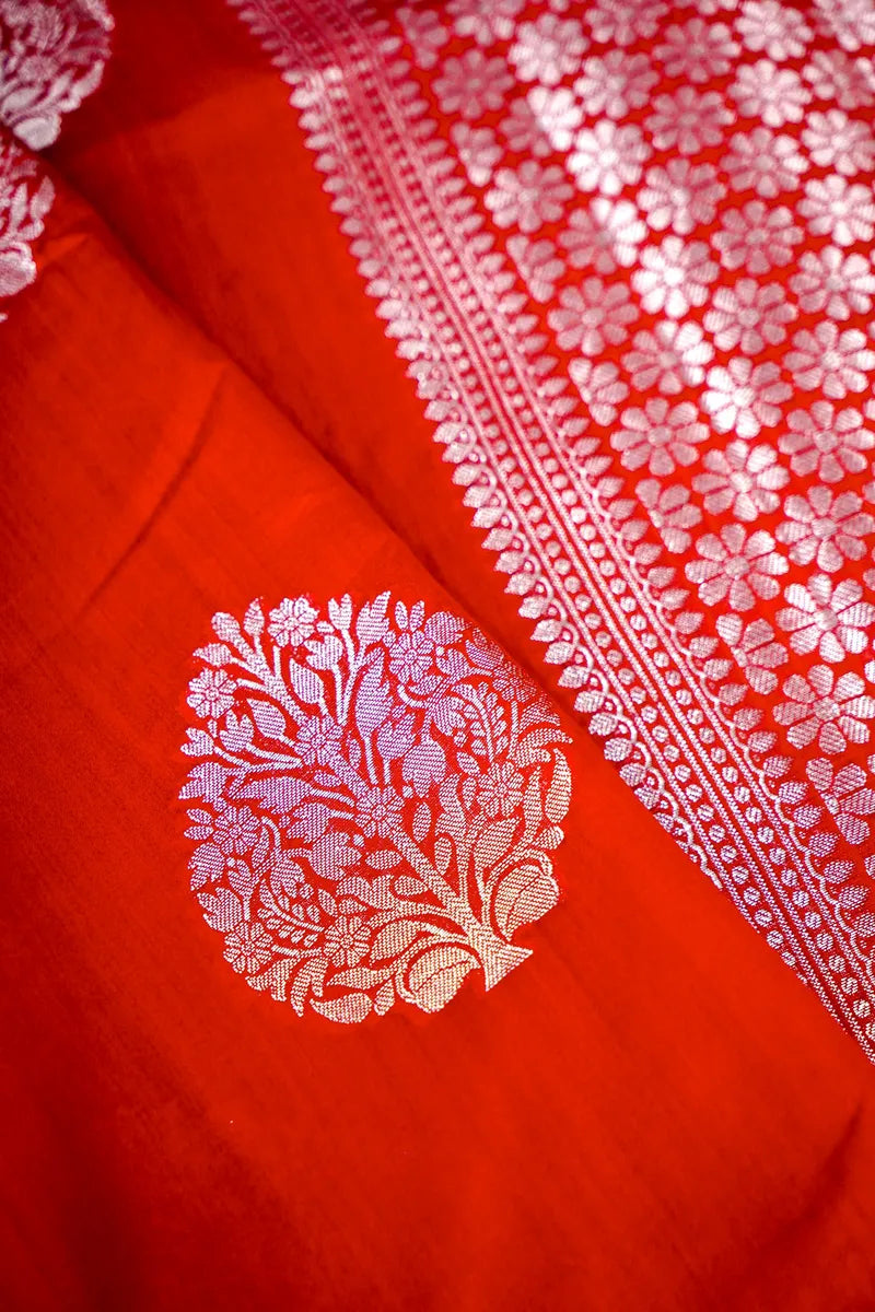 RED COLOR PURE CHINIYA SILK SAREE