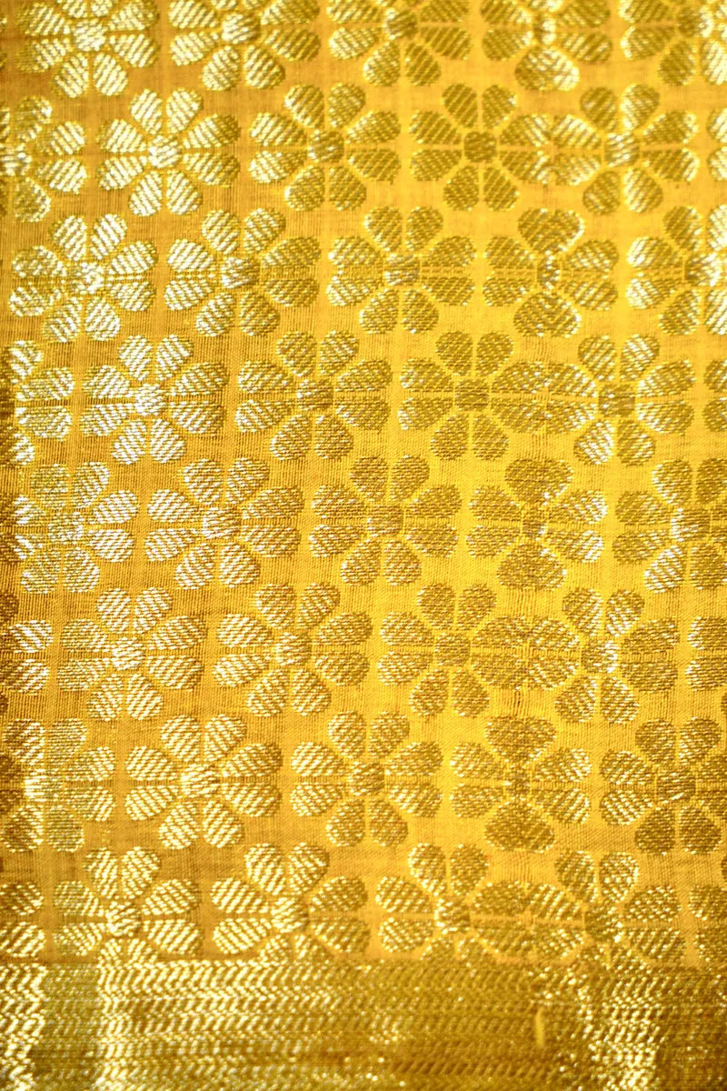 YELLOW COLOR PURE CHINIYA SILK SAREE