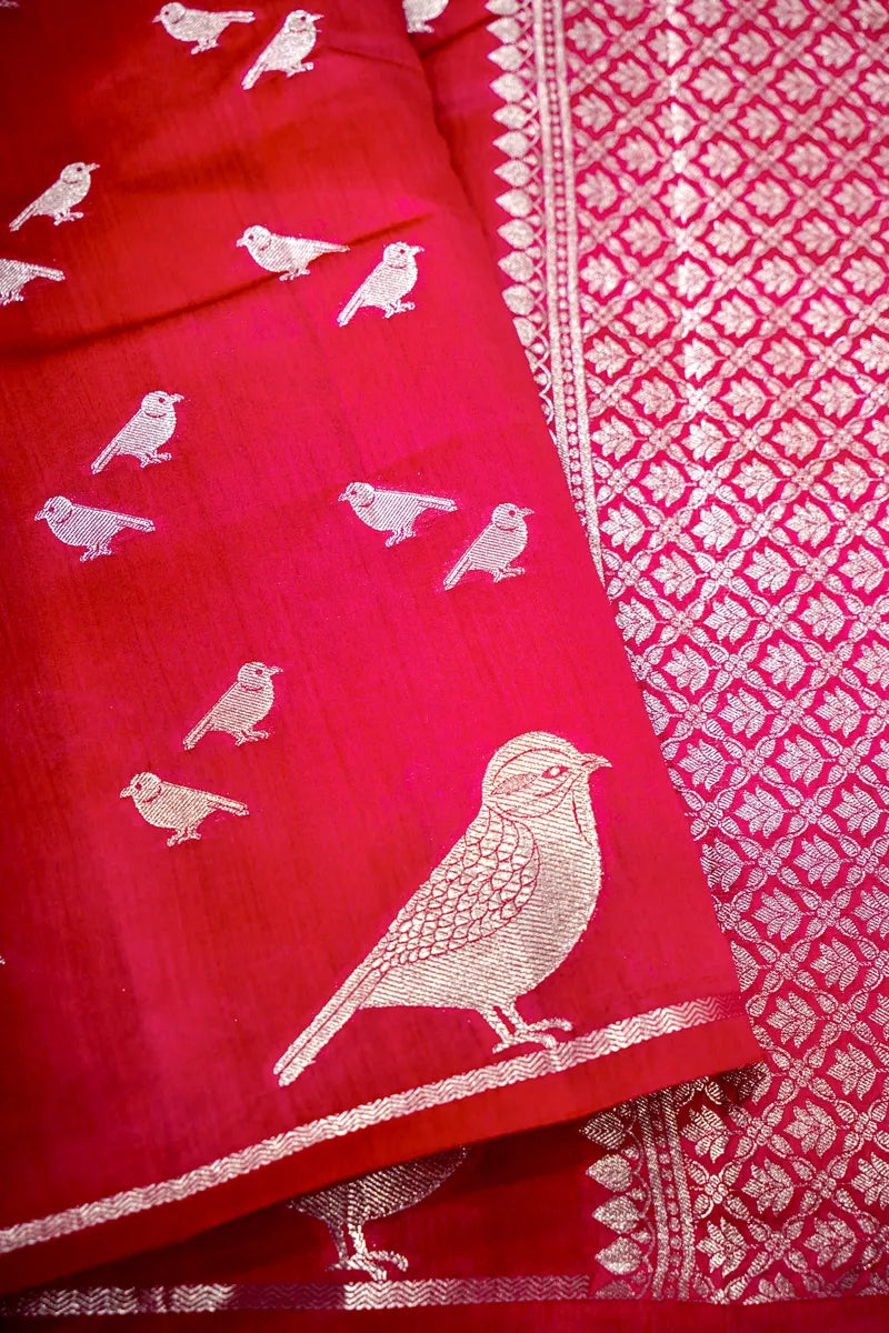 PINK COLOR PURE CHINIYA SILK SAREE