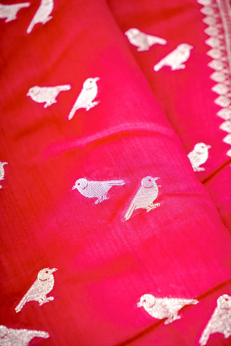 PINK COLOR PURE CHINIYA SILK SAREE