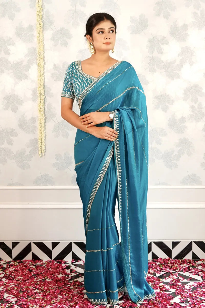 FIROZI COLOR READY TO WEAR SAREE INDO WESTERN