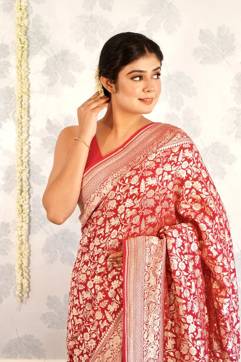 PINK COLOR PURE HANDLOOM KHADDI SILK SAREE