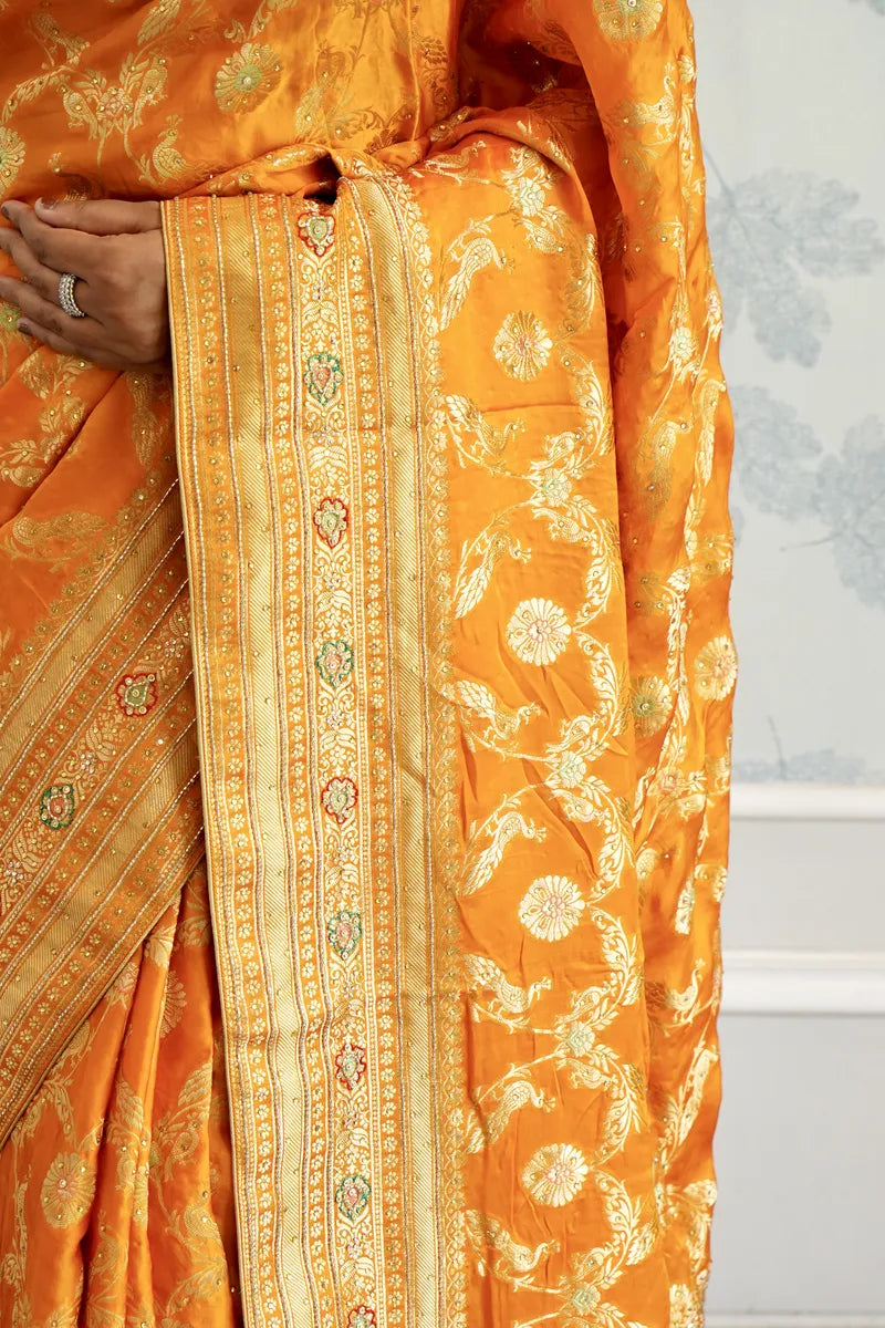 YELLOW COLOR CREPE SILK SAREE