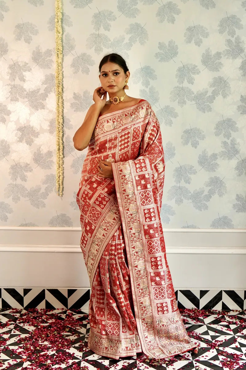 RED COLOR CREPE SILK SAREE