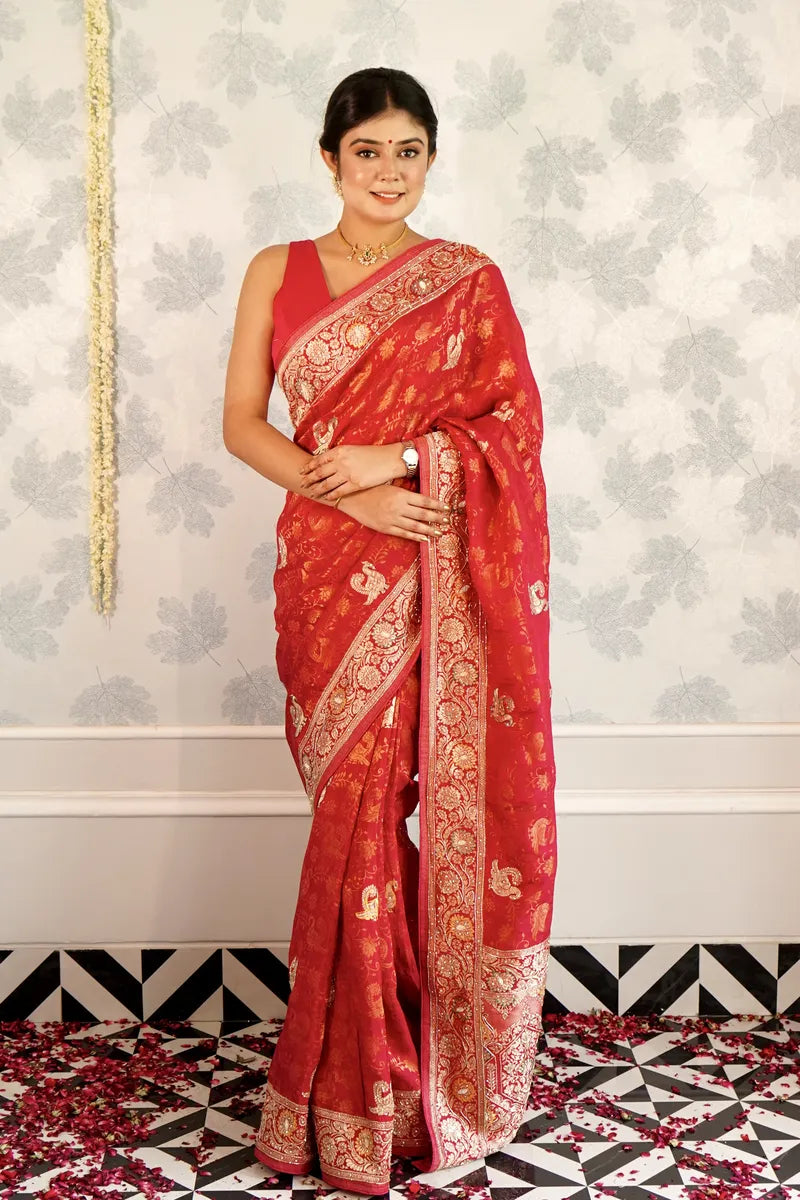 PINK COLOR CREPE SILK SAREE