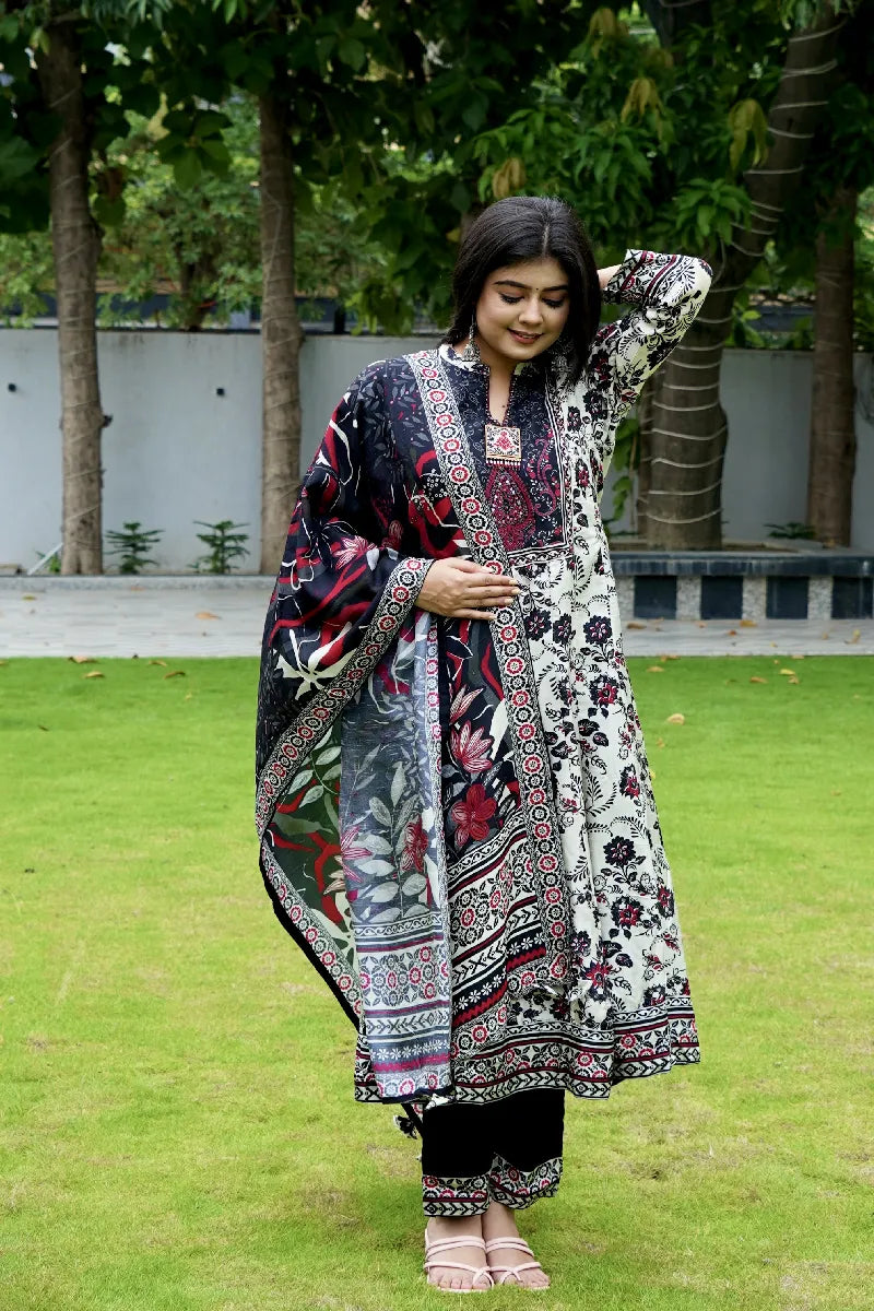 OFF WHITE COLOR FLORAL PRINTED KURTI SETS