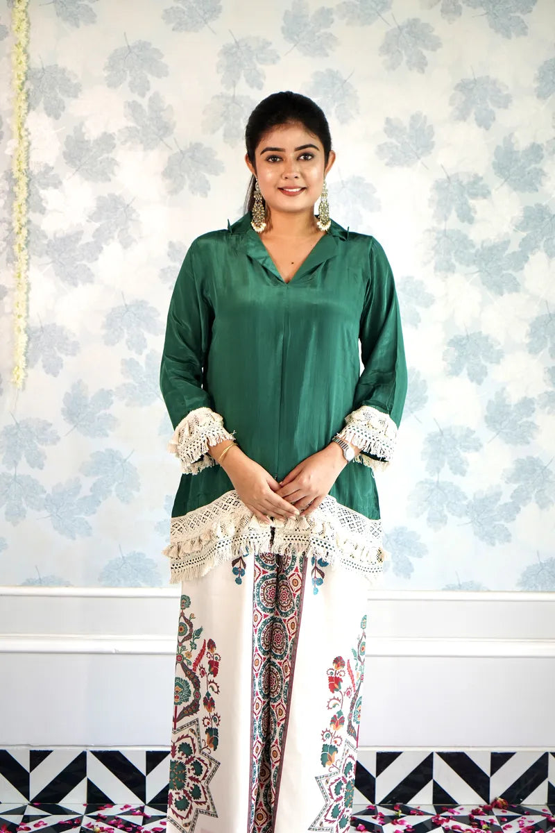 GREEN GLAM TASSEL-EDGE CO-ORD