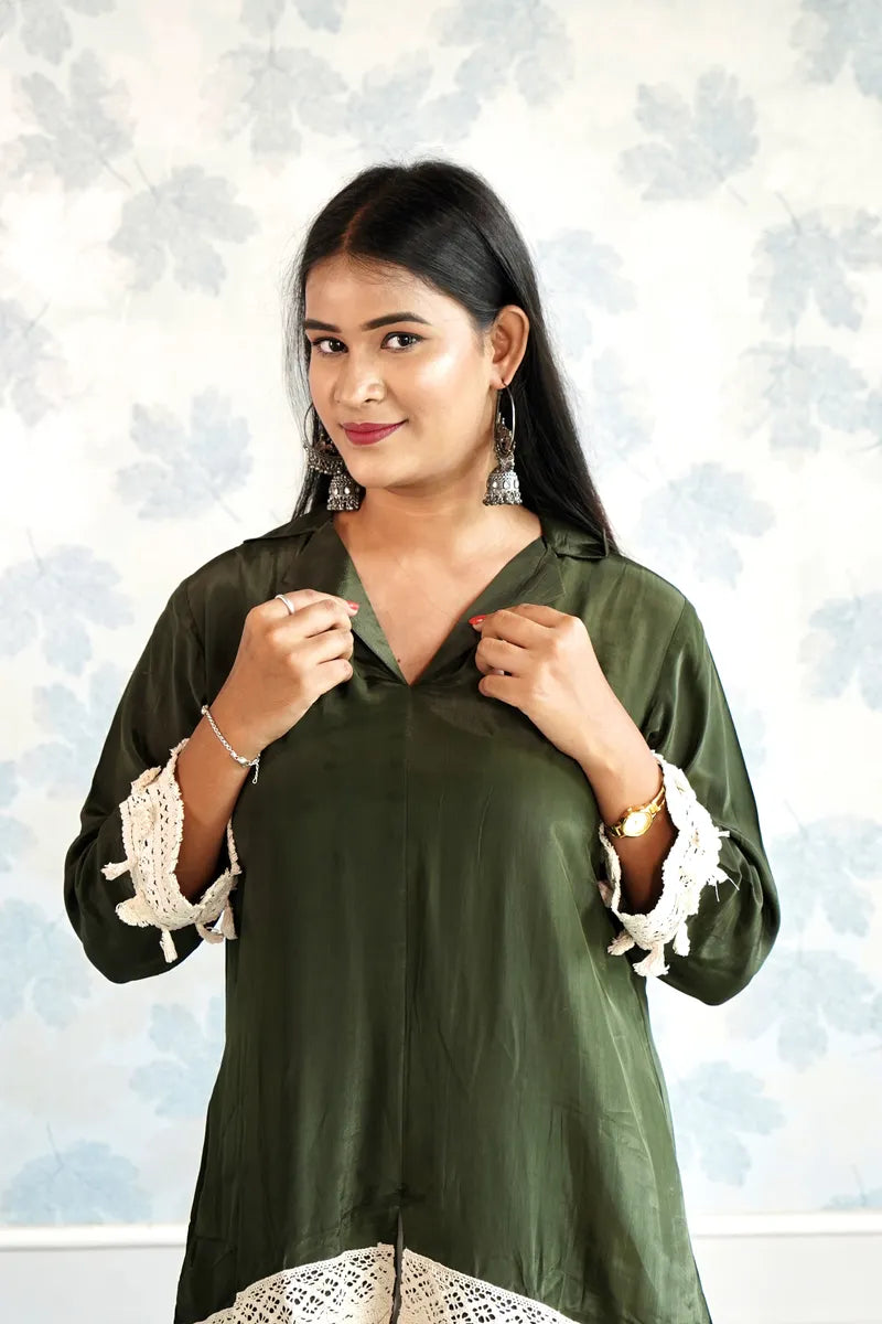 GREEN SERENITY FLORAL PALAZZO CORD SET