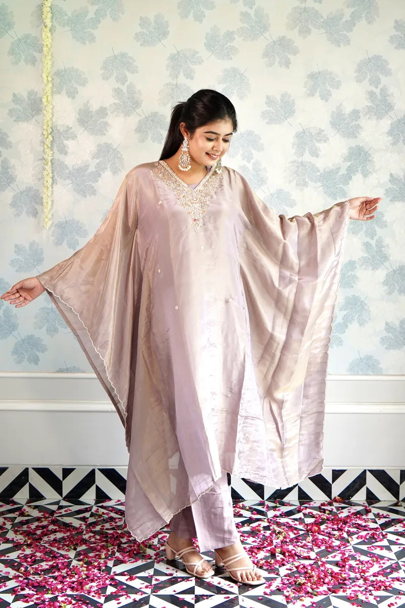 LAVENDER LUXE DRAPED KAFTAN