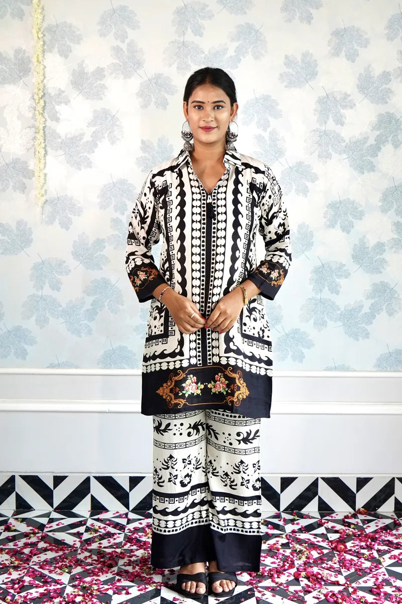 URBAN ETHNIC: BLACK & WHITE FUSION CO-ORD