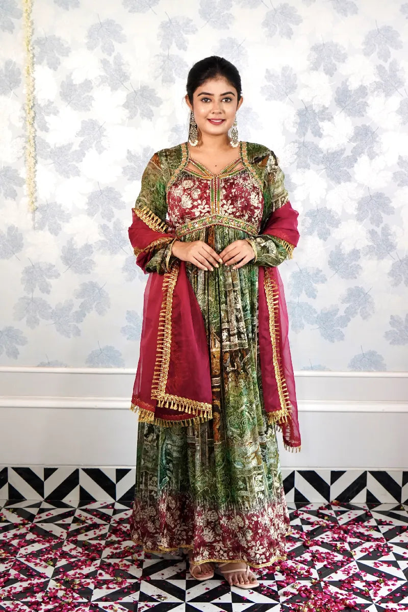 NOORANI ADAA -TRADITIONAL BANARASI ANARKALI
