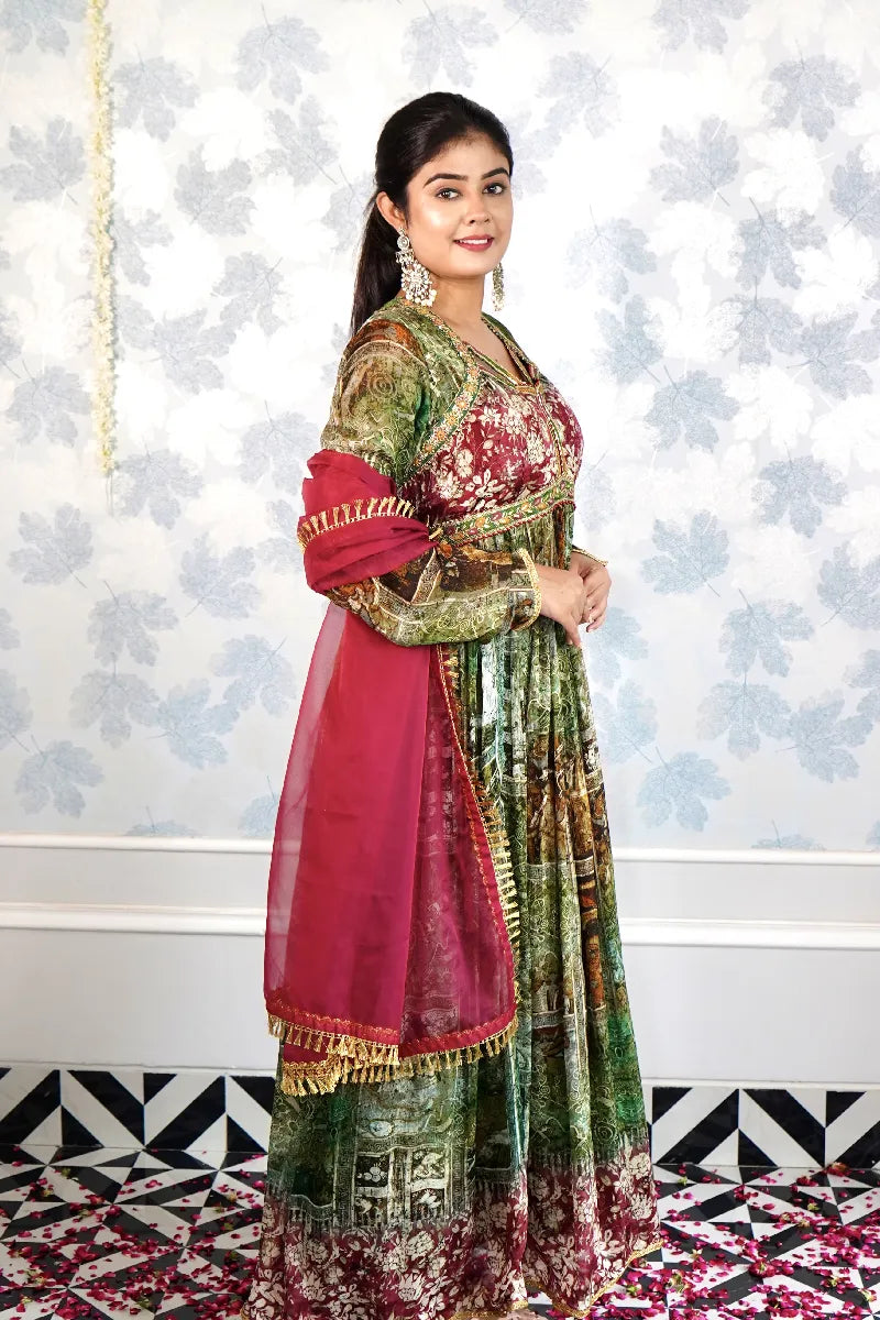 NOORANI ADAA -TRADITIONAL BANARASI ANARKALI