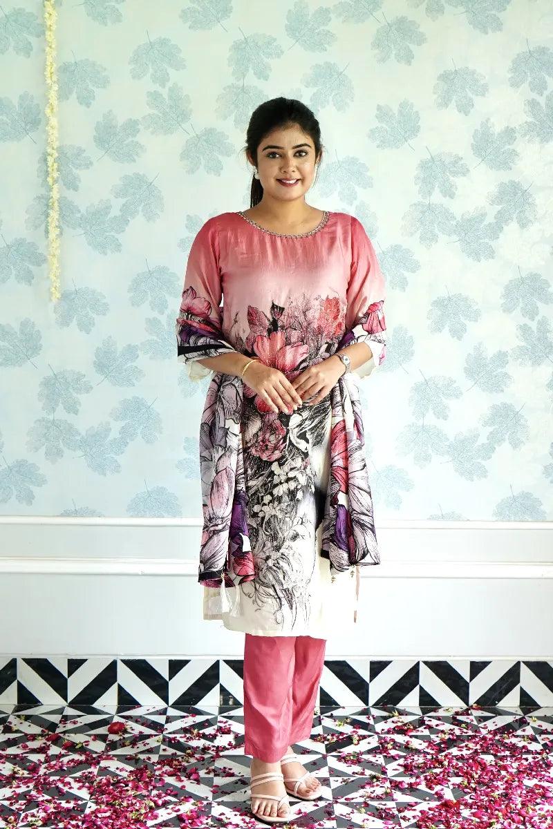 BLUSH BLOOM DIGITAL PRINTED LAWN SUIT
