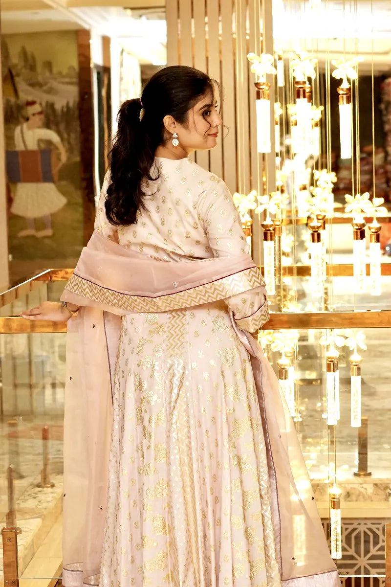 ROYAL RADIANCE EMBROIDERED BABY PINK COLOR GOWN