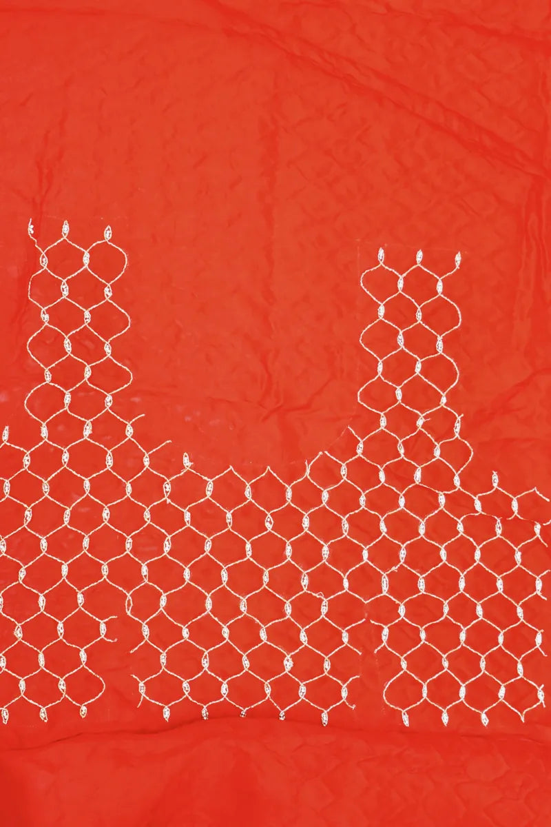 BANARASI PURE CREPE BLOOD RED COLOR FANCY SAREE