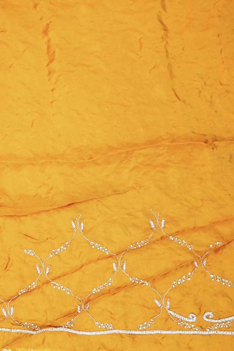 BANARASI PURE CREPE MEHNDI COLOR FANCY SAREE