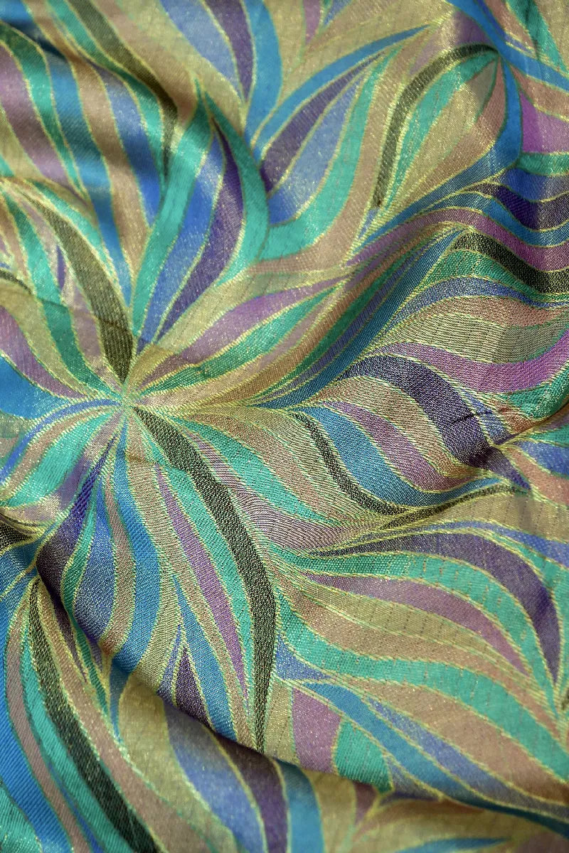 PURE HANDLOOM REAL ZARI SEA GREEN COLOR KANCHIPURAM SILK SAREE